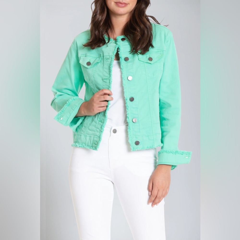 Apny Collarless Jean Jacket